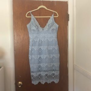 Light blue crocheted lace dress